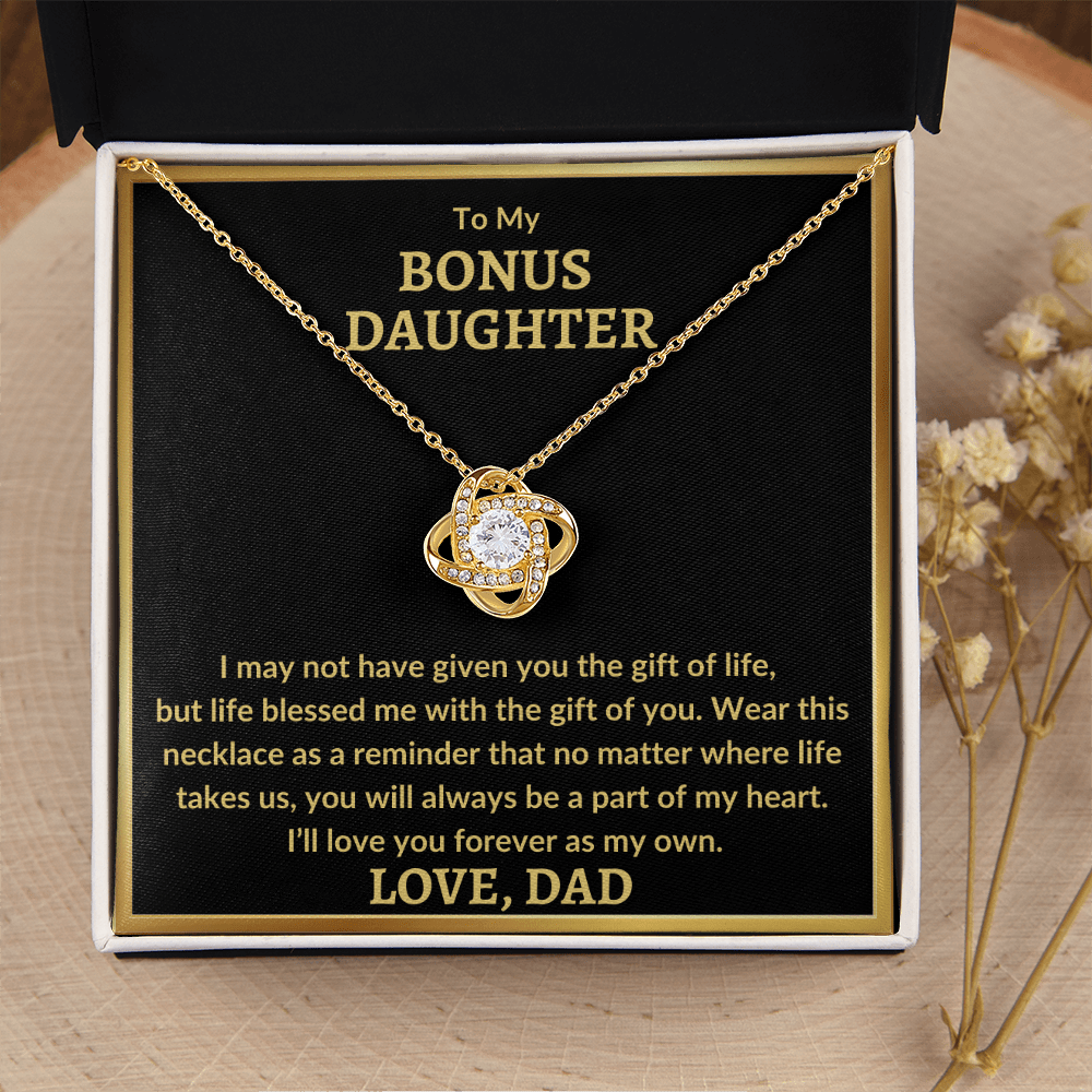 Bonus Daughter Necklace - "Love You As My Own" (G) 18K Yellow Gold Finish / Standard Box Jewelry Giftinum