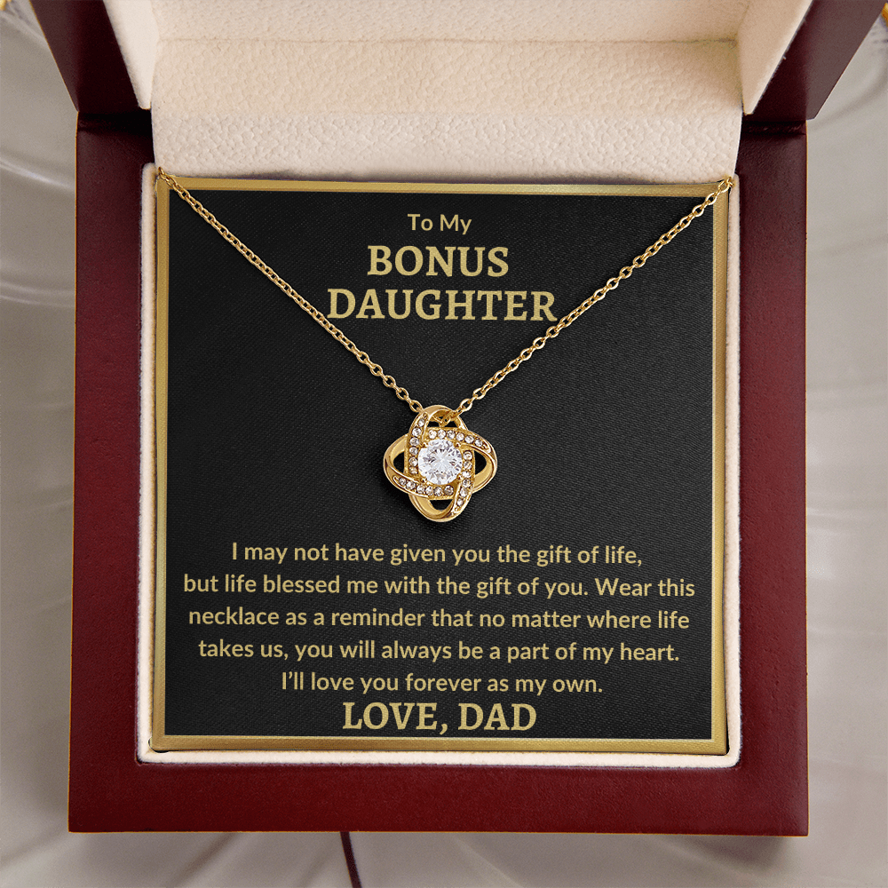 Bonus Daughter Necklace - "Love You As My Own" (G) 18K Yellow Gold Finish / Luxury Box Jewelry Giftinum