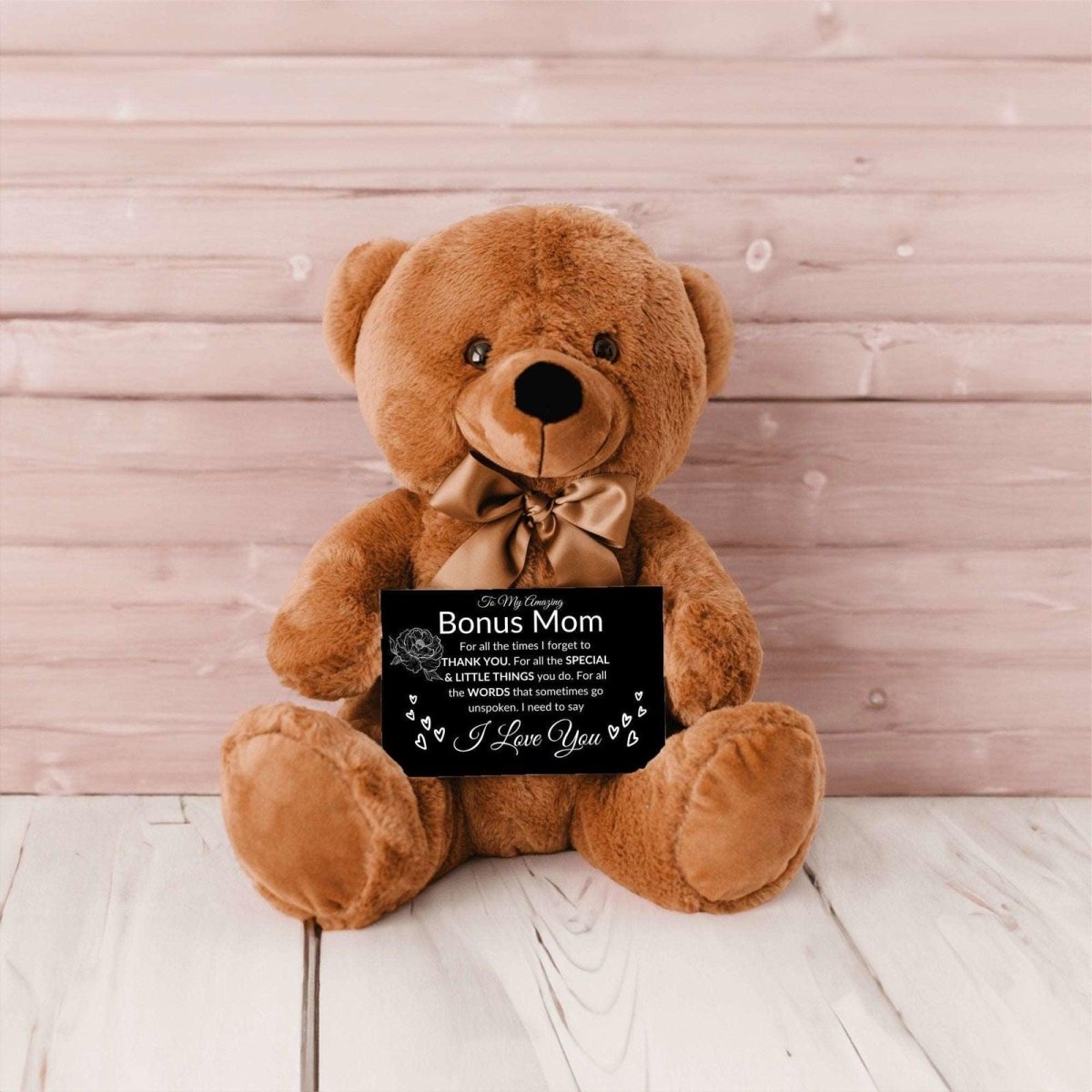 Bonus mom teddy bear - all the times Teddy Bear with Canvas Message CardGiftinum