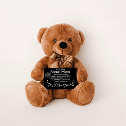 Bonus mom teddy bear - all the times Teddy Bear with Canvas Message CardGiftinum