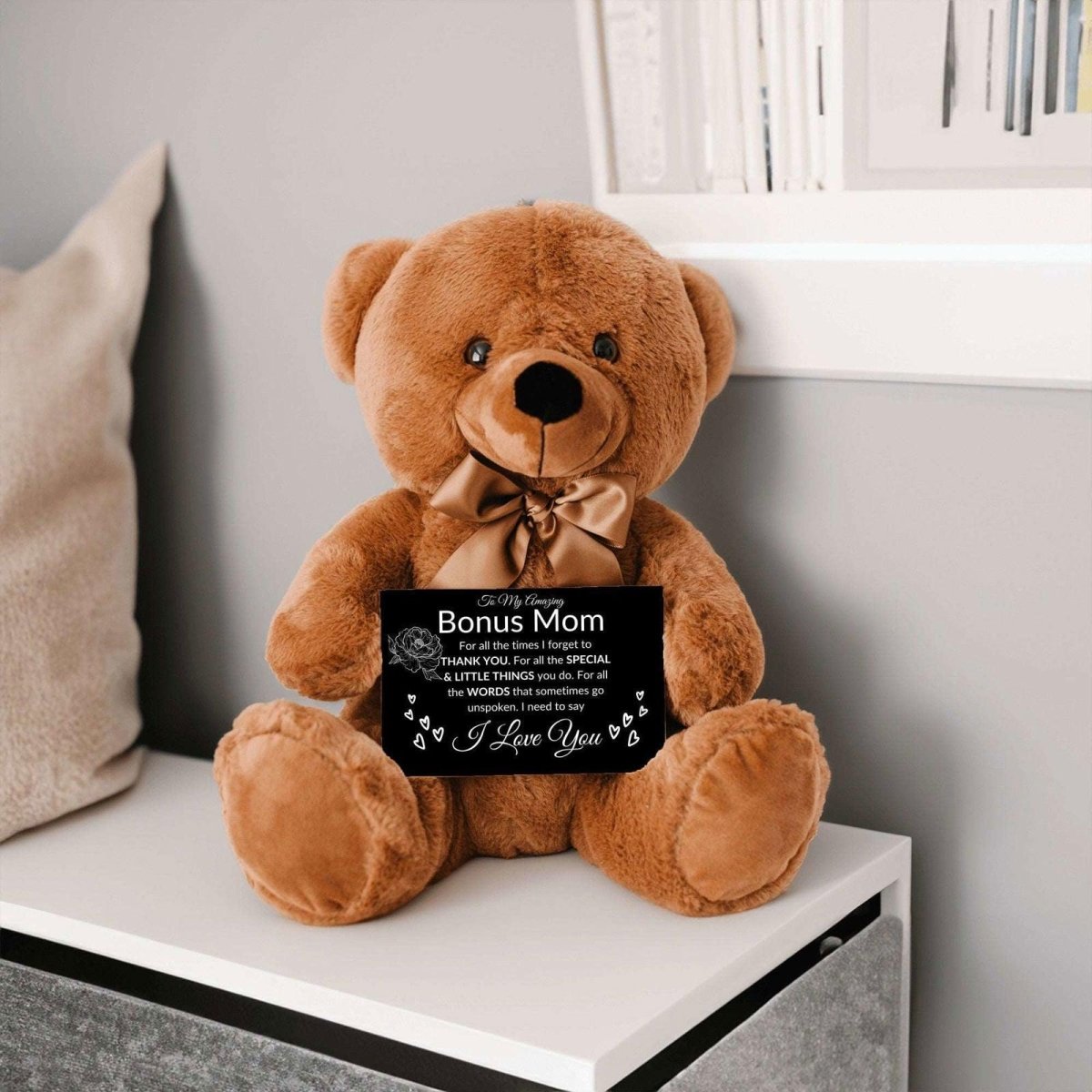 Bonus mom teddy bear - all the times Teddy Bear with Canvas Message CardGiftinum