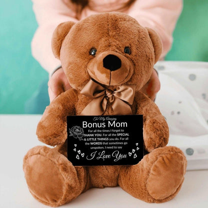 Bonus mom teddy bear - all the times Teddy Bear with Canvas Message CardGiftinum