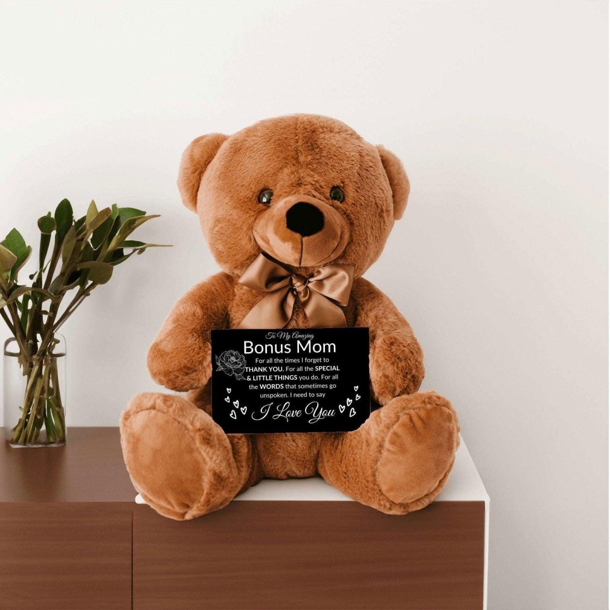 Bonus mom teddy bear - all the times Teddy Bear with Canvas Message CardGiftinum