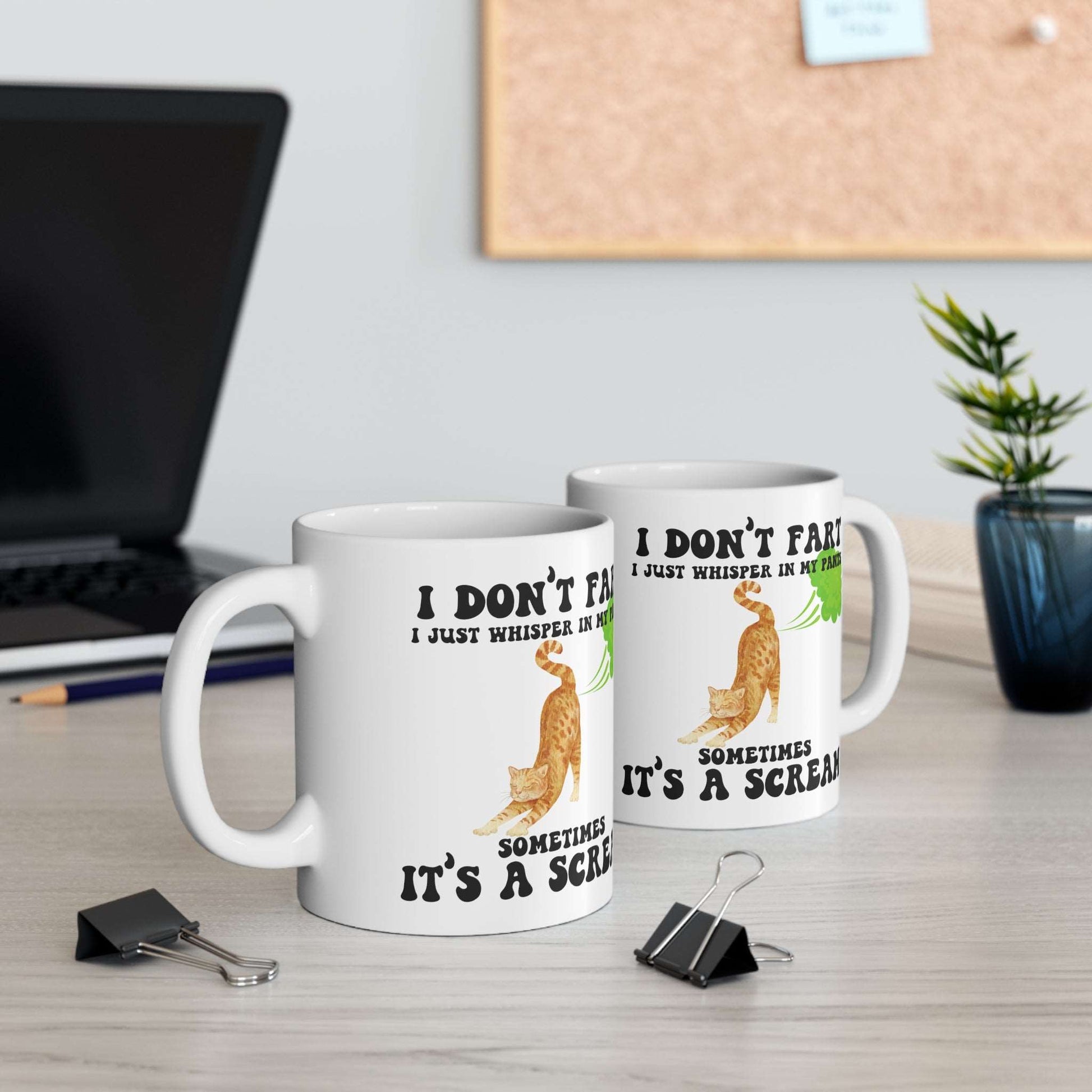 Cat Funny Fart Ceramic Mug 11oz - Premium Mug - Just $22.99! Shop now at Giftinum
