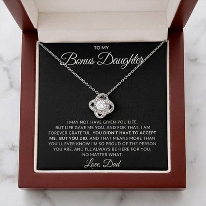 To My Bonus Daughter – Love Knot Necklace from Dad