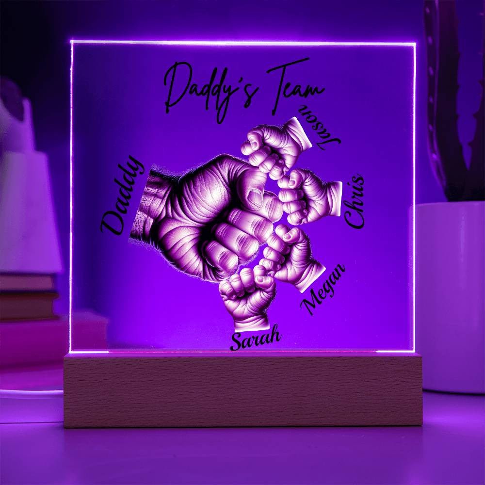 Custom Daddy's Fist Bump Acrylic Night Light - Giftinum