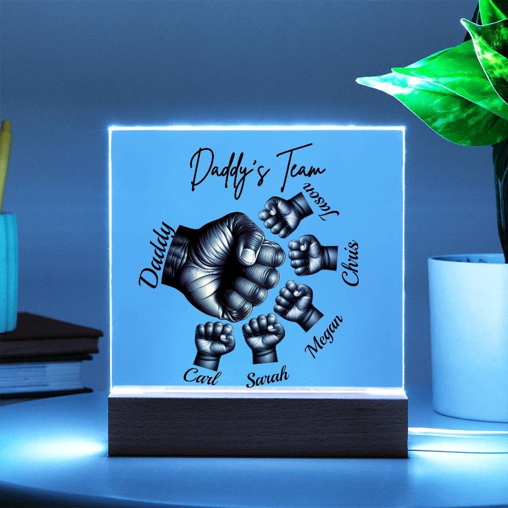 Custom Daddy's Fist Bump Acrylic Night Light - Giftinum