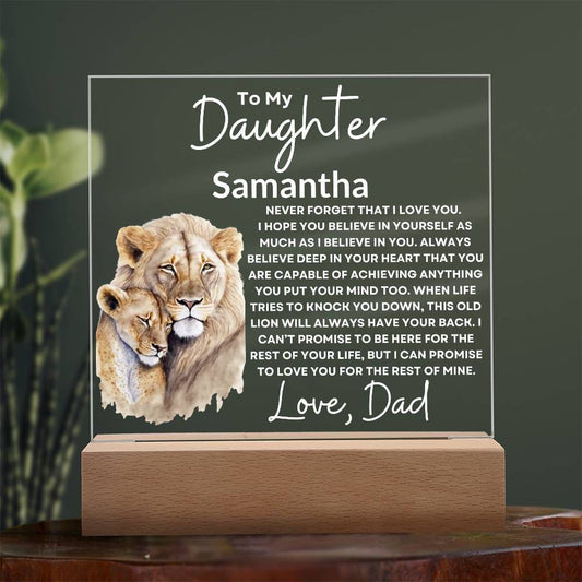 Custom Daughter Acrylic Plaque - Never Forget - Premium  - Just $49.95! Shop now at Giftinum