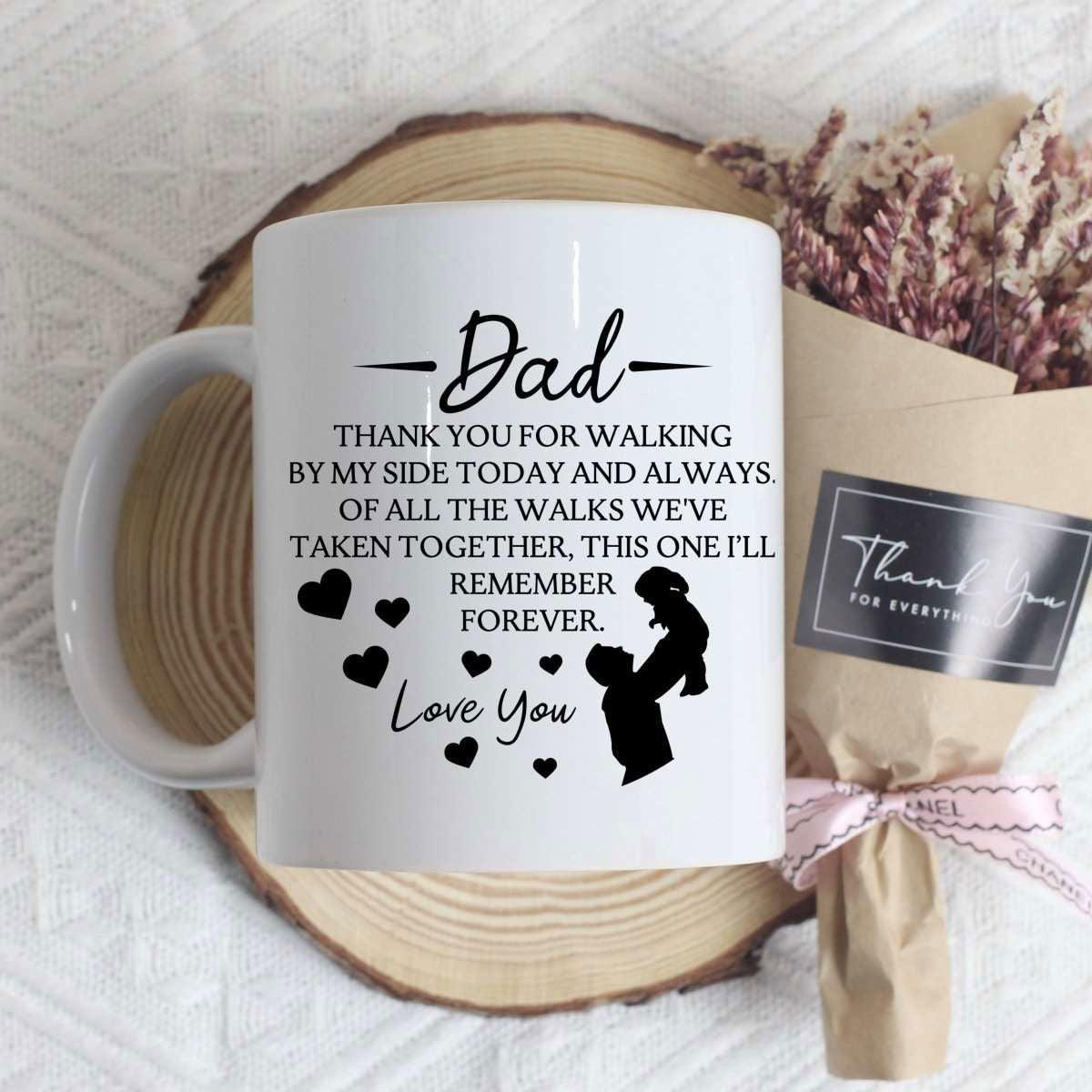 Dad Mug - Thank you for walking by my side Front/Back Giftinum