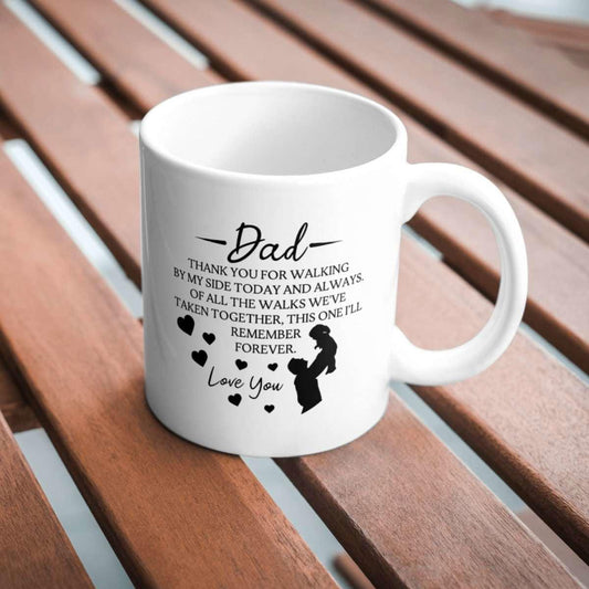 Dad Mug - Thank you for walking by my side Front/Back Giftinum