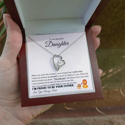 Daughter Heart Necklace - I'm Proud to Be Your Father Jewelry Giftinum