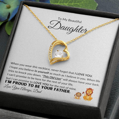 Daughter Heart Necklace - I'm Proud to Be Your Father Jewelry Giftinum