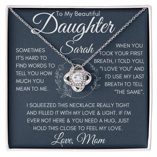 Daughter Love knot necklace - Premium Jewelry - Just $59.95! Shop now at Giftinum