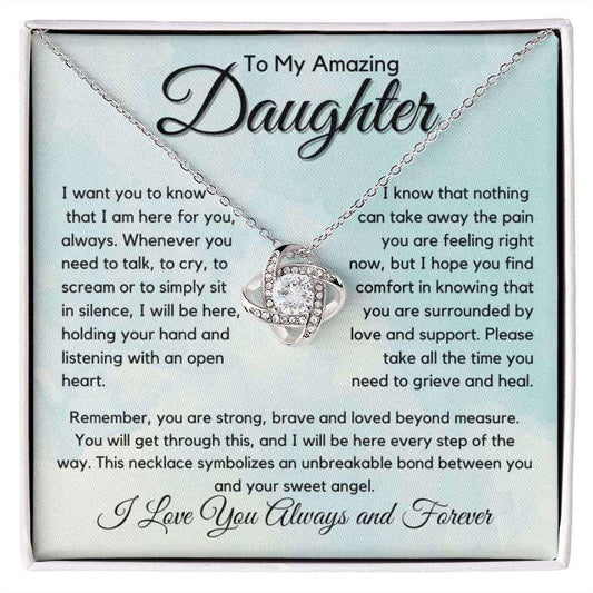 Daughter message cards Love knot JewelryGiftinum