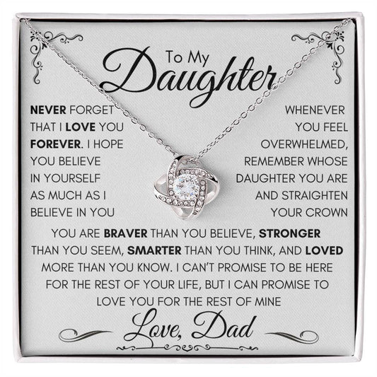 Daughter Necklace From Dad - Never forget that I love you - Premium Jewelry - Just $59.95! Shop now at Giftinum