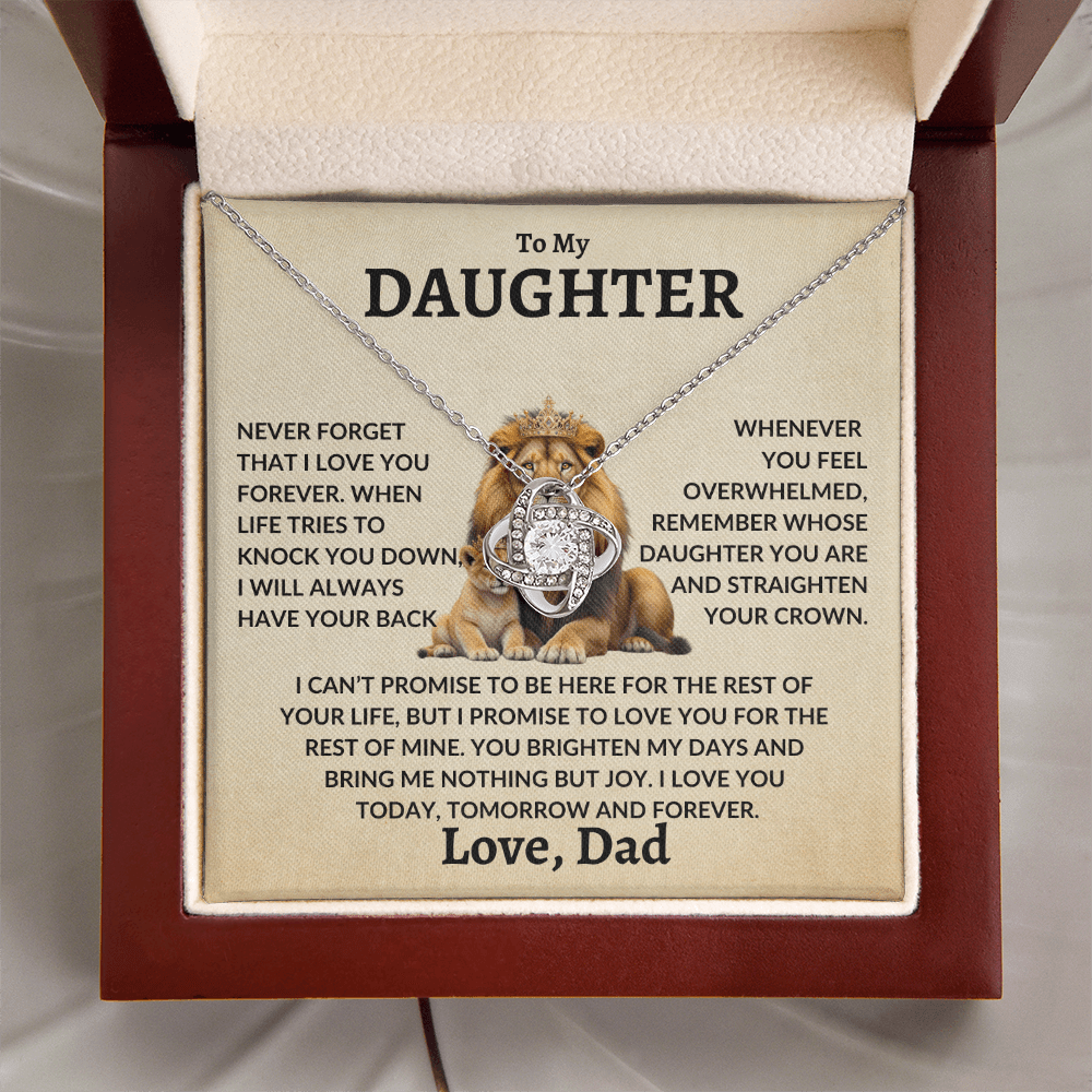 Daughter Necklace - "Never Forget" 14K White Gold Finish / Standard Box Jewelry Giftinum