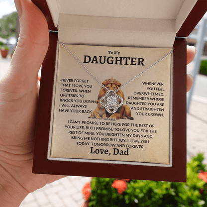 Daughter Necklace - "Never Forget" 14K White Gold Finish / Standard Box Jewelry Giftinum