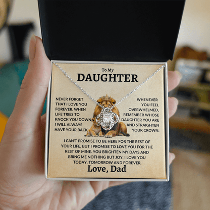 Daughter Necklace - "Never Forget" 14K White Gold Finish / Standard Box Jewelry Giftinum