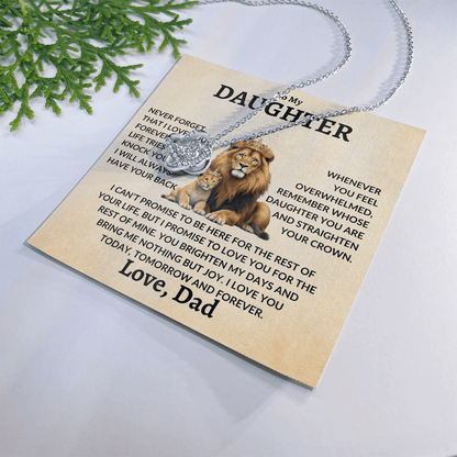 Daughter Necklace - "Never Forget" 14K White Gold Finish / Standard Box Jewelry Giftinum