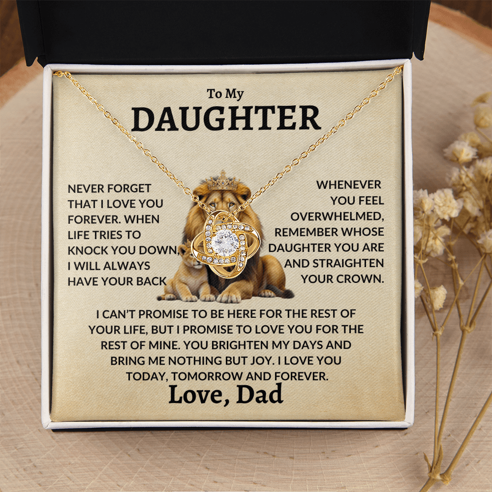 Daughter Necklace - "Never Forget" 14K White Gold Finish / Standard Box Jewelry Giftinum