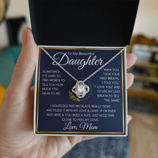 Daughter Necklace - Sometimes it's hard to find words JewelryGiftinum