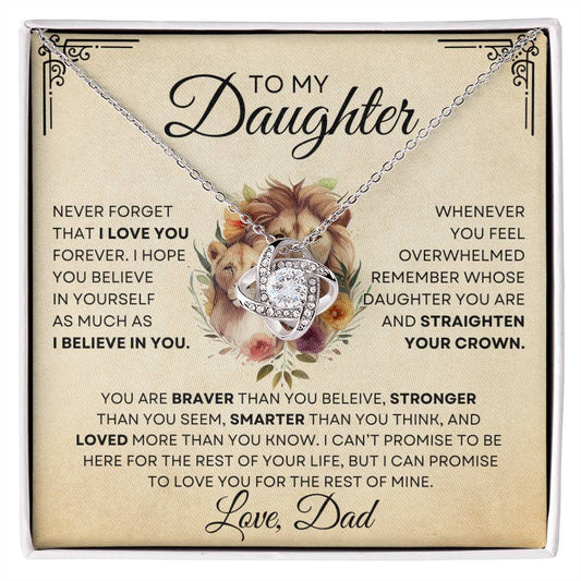Daughter Necklace - You are Braver - Premium Jewelry - Just $59.95! Shop now at Giftinum