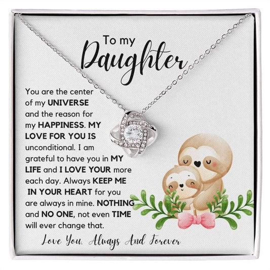 Daughter Sloth Necklace - You are the center of my Universe - Premium Jewelry - Just $119.95! Shop now at Giftinum