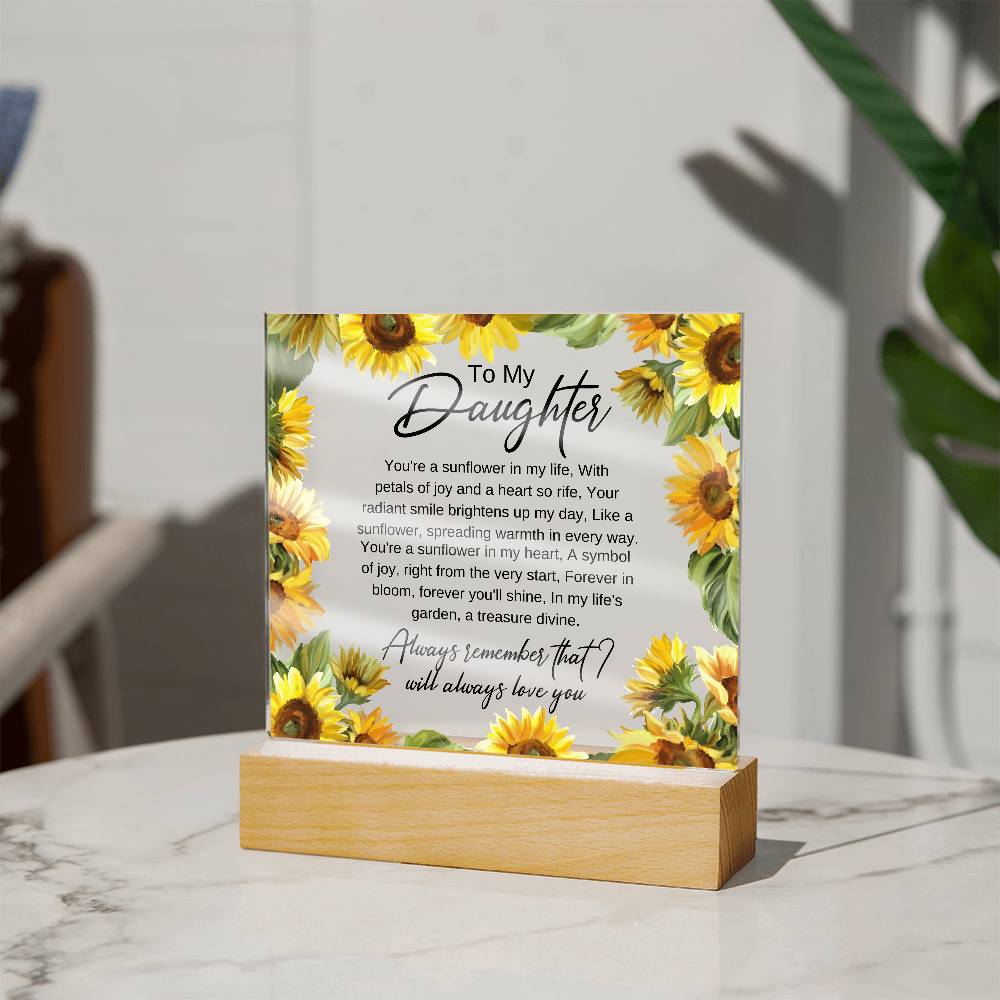 Daughter Sunflower acrylic plaque Jewelry Giftinum