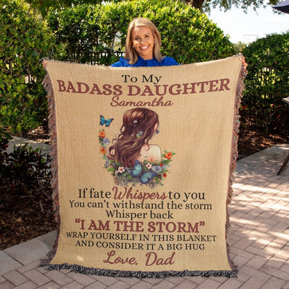 Daughter’s Strength Woven Blanket – A cherished symbol of love and resilience. Blankets Giftinum