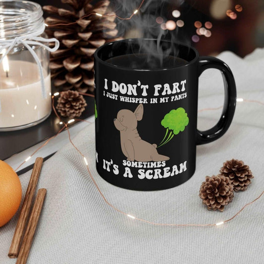 Dog Farting Funny 11oz Black Mug MugGiftinum