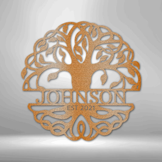 Fancy Tree of Life Monogram - Steel Sign - Premium Steel Sign - Just $54.95! Shop now at Giftinum