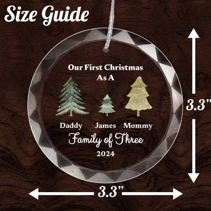 First Christmas as Family of Ornament With Gift Box Ornaments and Accents Giftinum