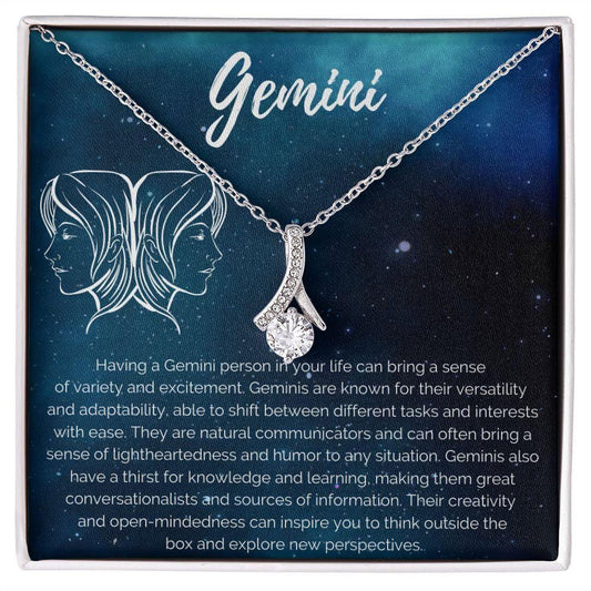 Gemini Zodiac Birthday Necklace JewelryGiftinum