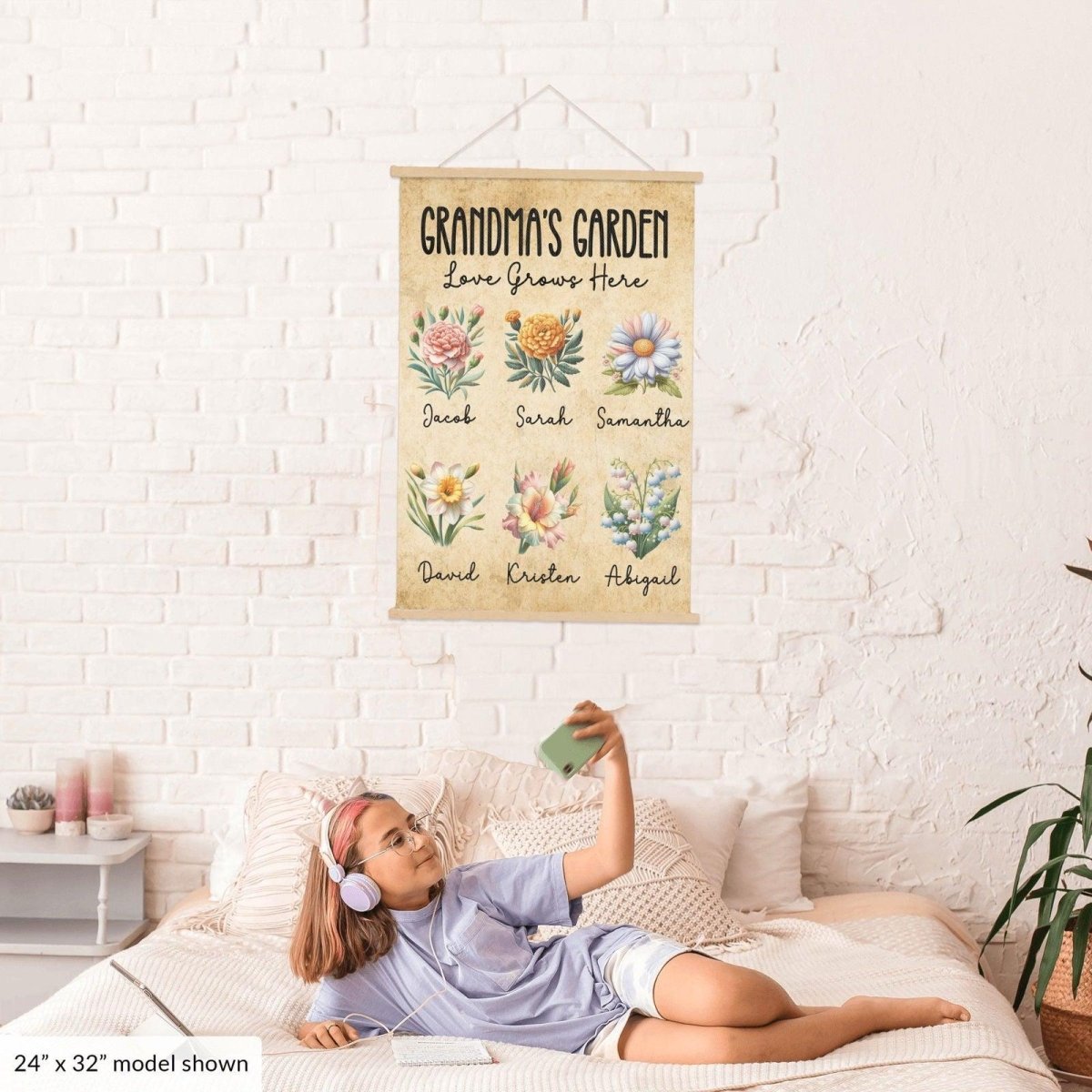 Grandma's Garden Hanging Canvas | Love Grows Here Hanging CanvasGiftinum