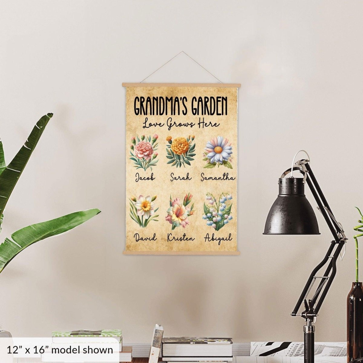 Grandma's Garden Hanging Canvas | Love Grows Here Hanging CanvasGiftinum