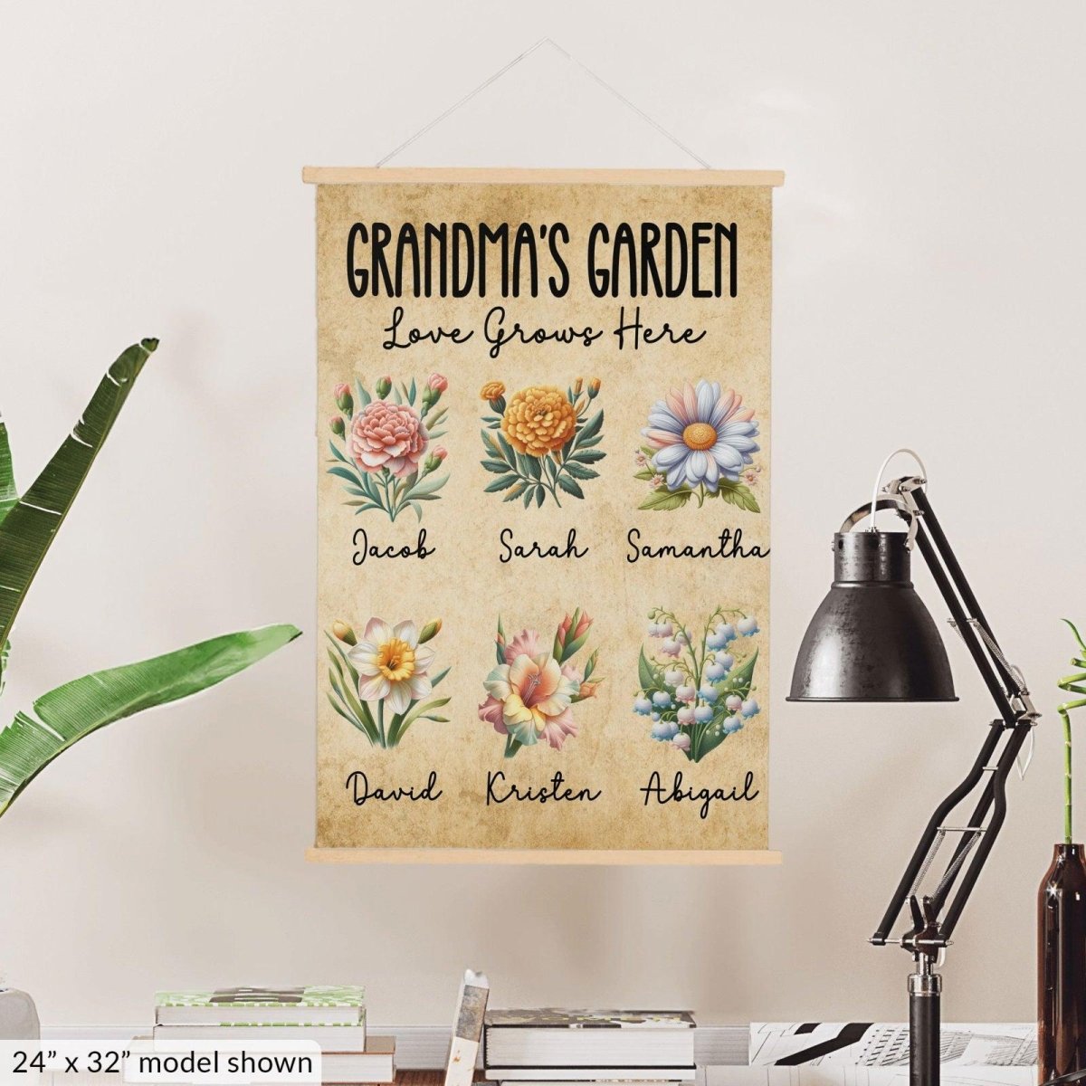 Grandma's Garden Hanging Canvas | Love Grows Here Hanging CanvasGiftinum