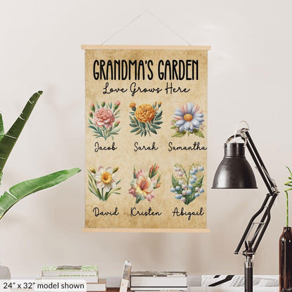 Grandma's Garden Hanging Canvas | Love Grows Here Hanging CanvasGiftinum