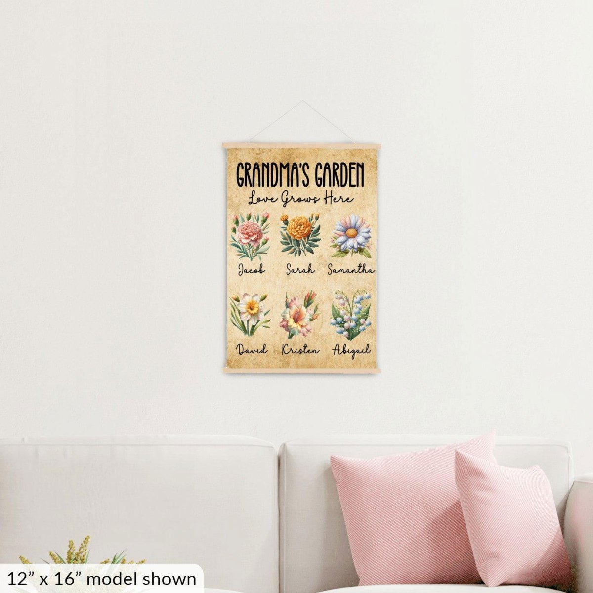 Grandma's Garden Hanging Canvas | Love Grows Here Hanging CanvasGiftinum