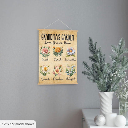 Grandma's Garden Hanging Canvas | Love Grows Here Hanging CanvasGiftinum