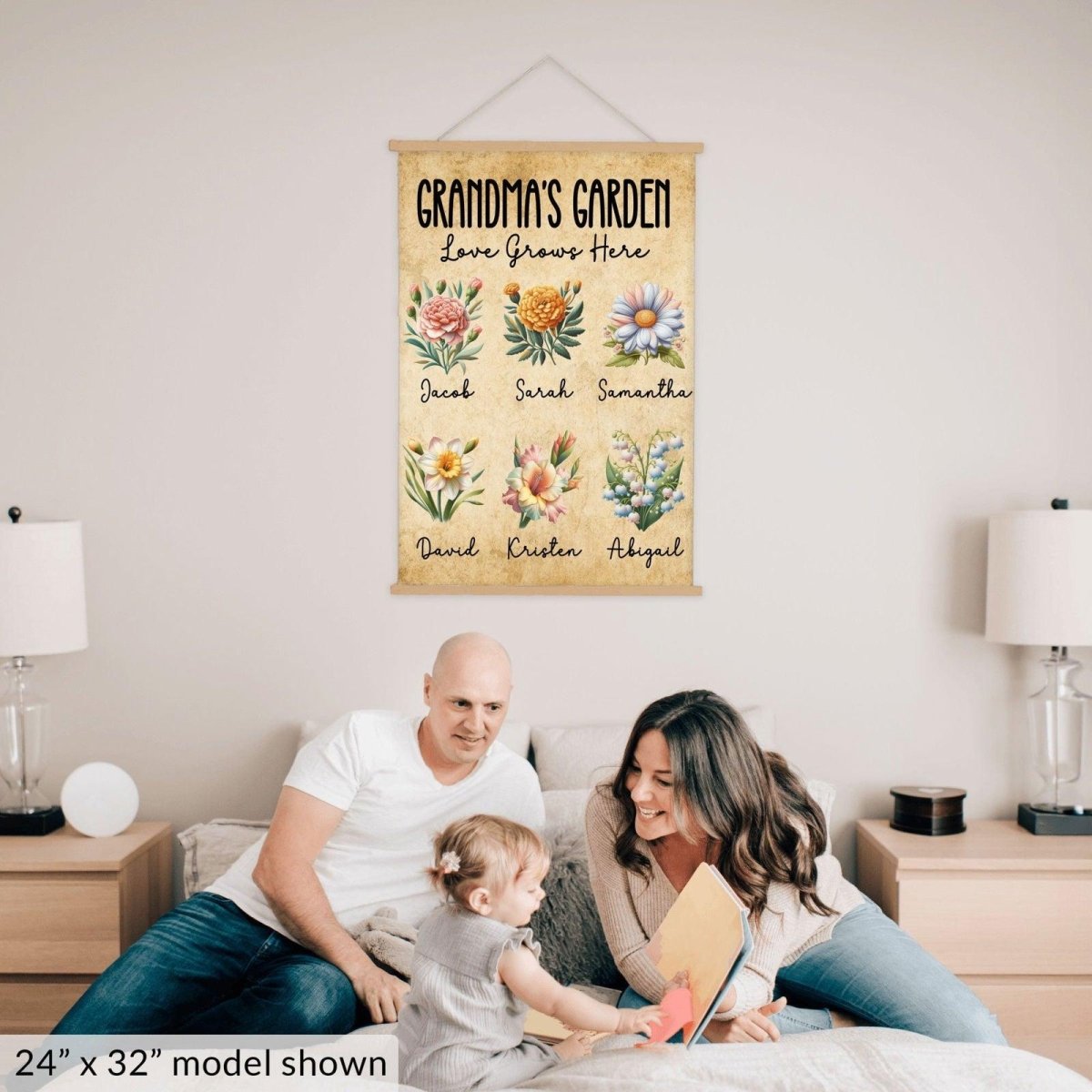 Grandma's Garden Hanging Canvas | Love Grows Here Hanging CanvasGiftinum