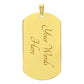 Grandson Dog Tag Necklace Military Chain (Gold) / Yes Jewelry Giftinum