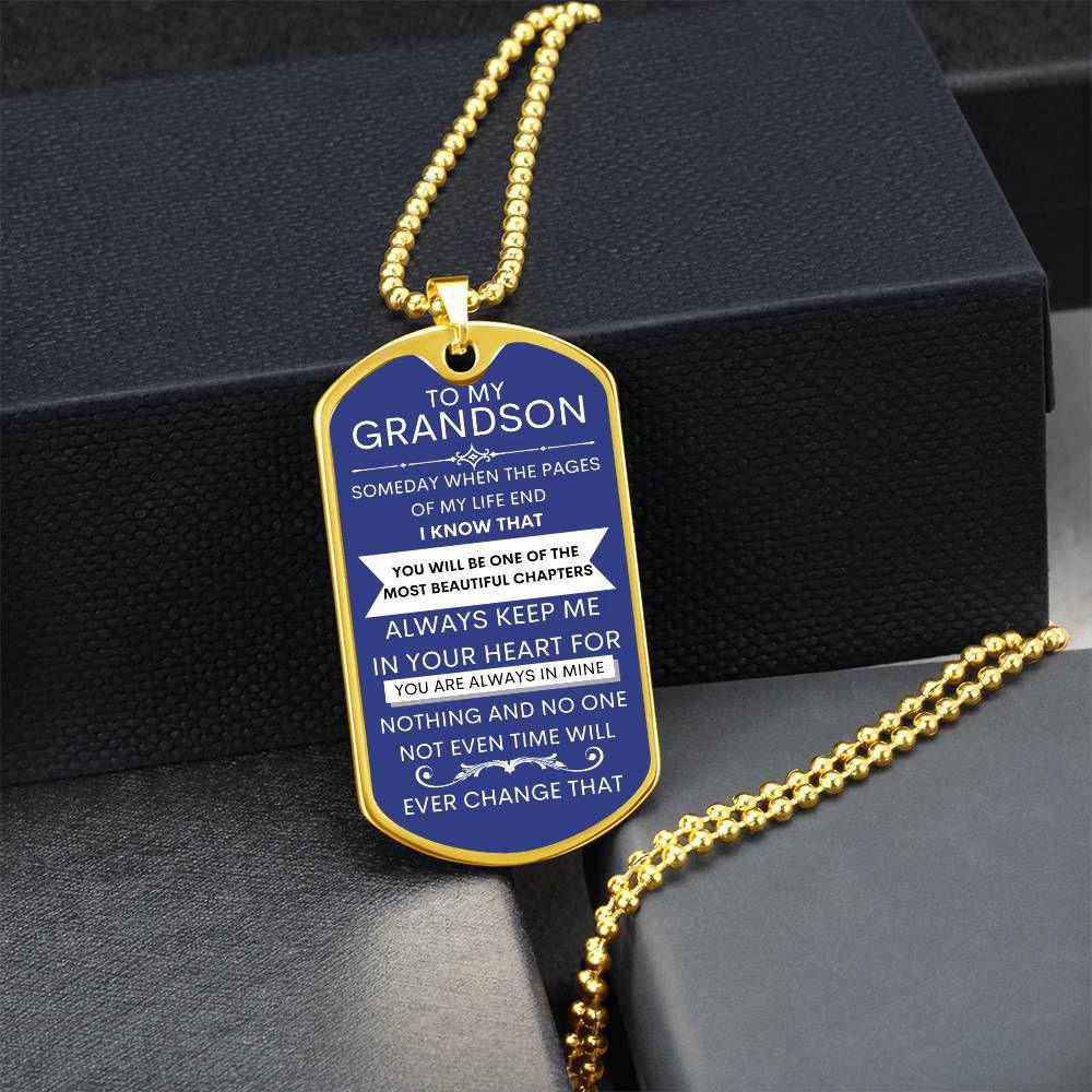 Grandson Dog Tag Necklace JewelryGiftinum