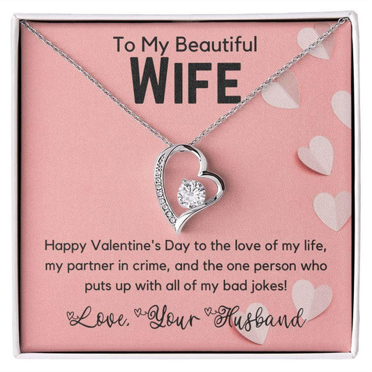 Happy Valentine's Day to my beautiful wife Necklace JewelryGiftinum