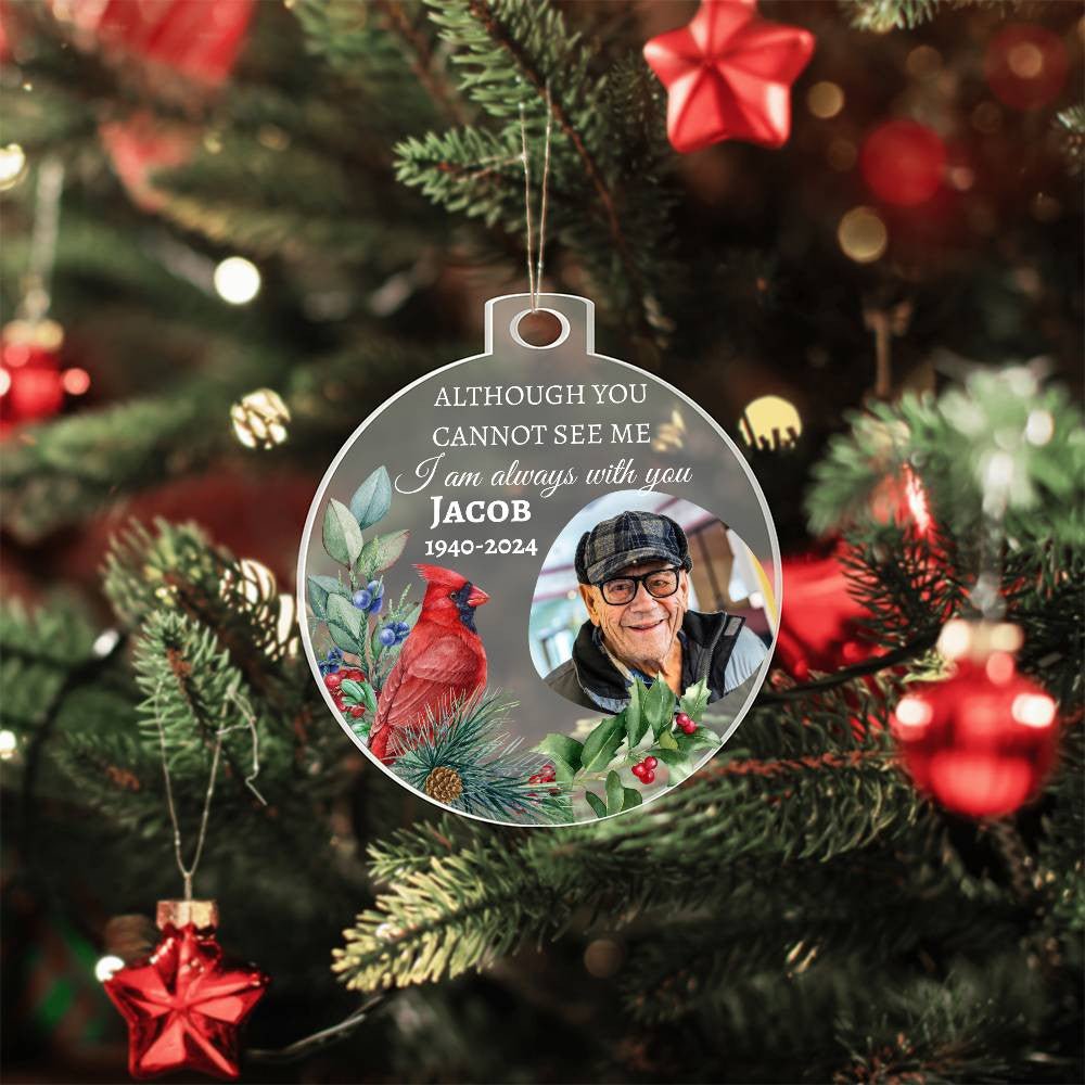 I am always with you | Personalized Memorial Photo Ornament Giftinum