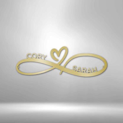 Infinity Couples Monogram - Steel Sign Steel SignGiftinum