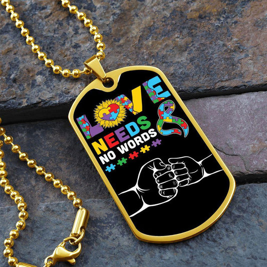 Love needs no words - Autism Awareness Necklace JewelryGiftinum