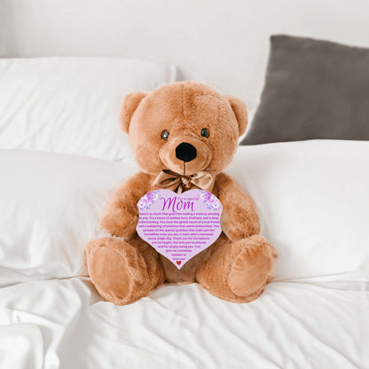 Making a Mom Heart MDF Teddy Bear Gift - Premium Teddy Bear with Heart Sign - Just $39.95! Shop now at Giftinum