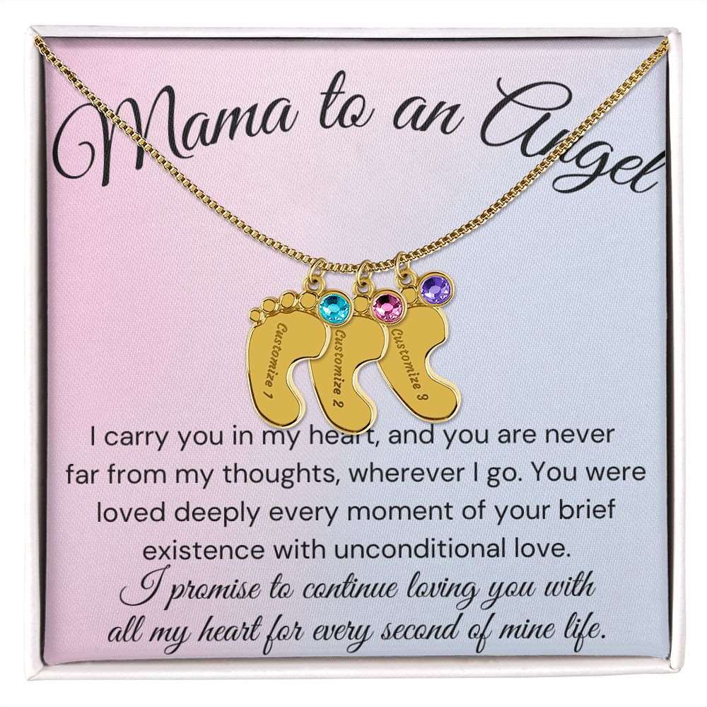 Mama of an Angel Baby Feet Necklace - I carried you in my heart - Premium Jewelry - Just $39.95! Shop now at Giftinum