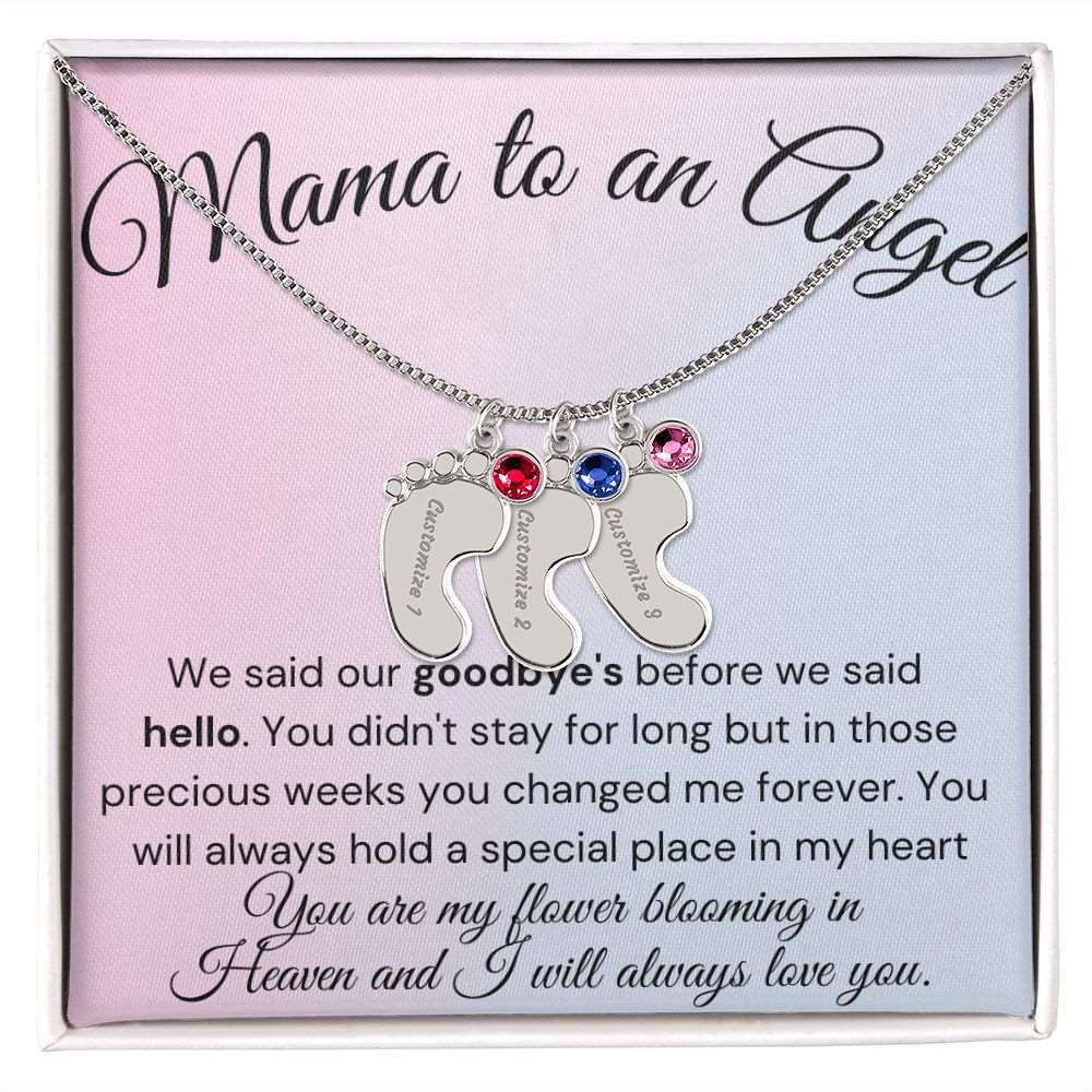 Mama to an Angel Baby Feet Necklace - We said our goodbye - Premium Jewelry - Just $39.95! Shop now at Giftinum