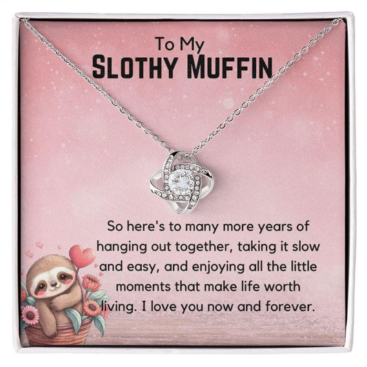 Many more years of hanging out together Valentine's Slothy Muffin Necklace JewelryGiftinum